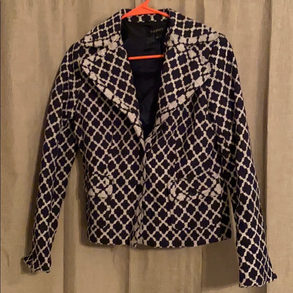 Talbots blue and white blazer